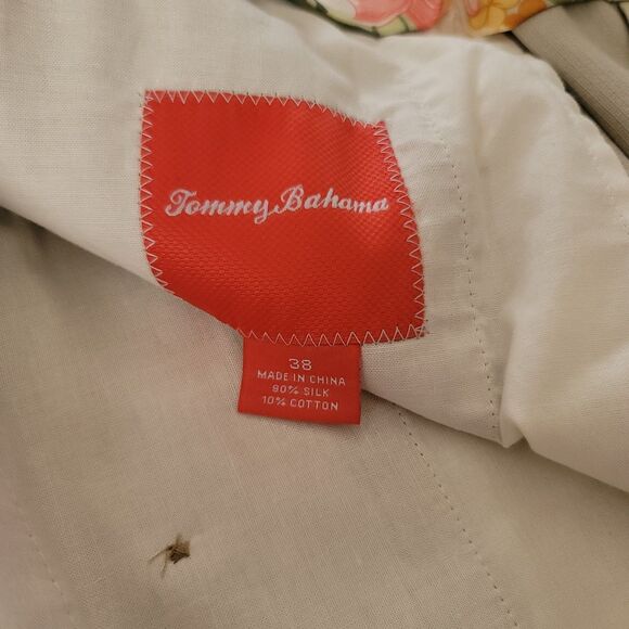 Tommy Bahama Mens Silk Khaki Colored Chino Shorts Size 38 Casual Vacation Pleat - Picture 4 of 10